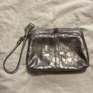 Coach silver wristlet